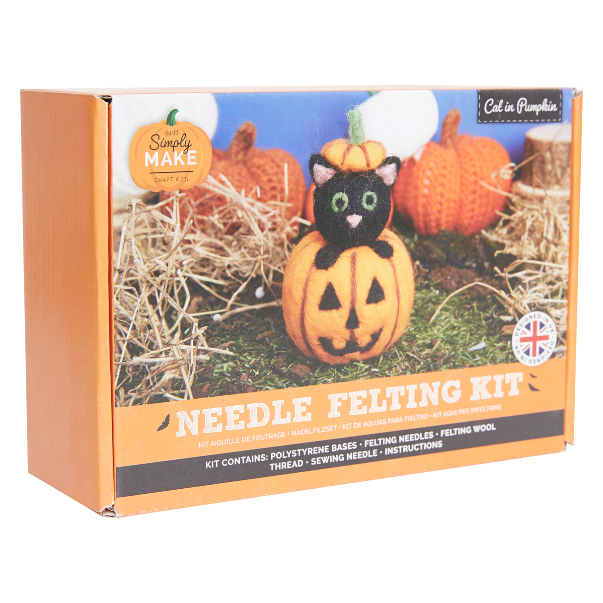 Simply Make Needle Felting Kit - Cat in Pumpkin