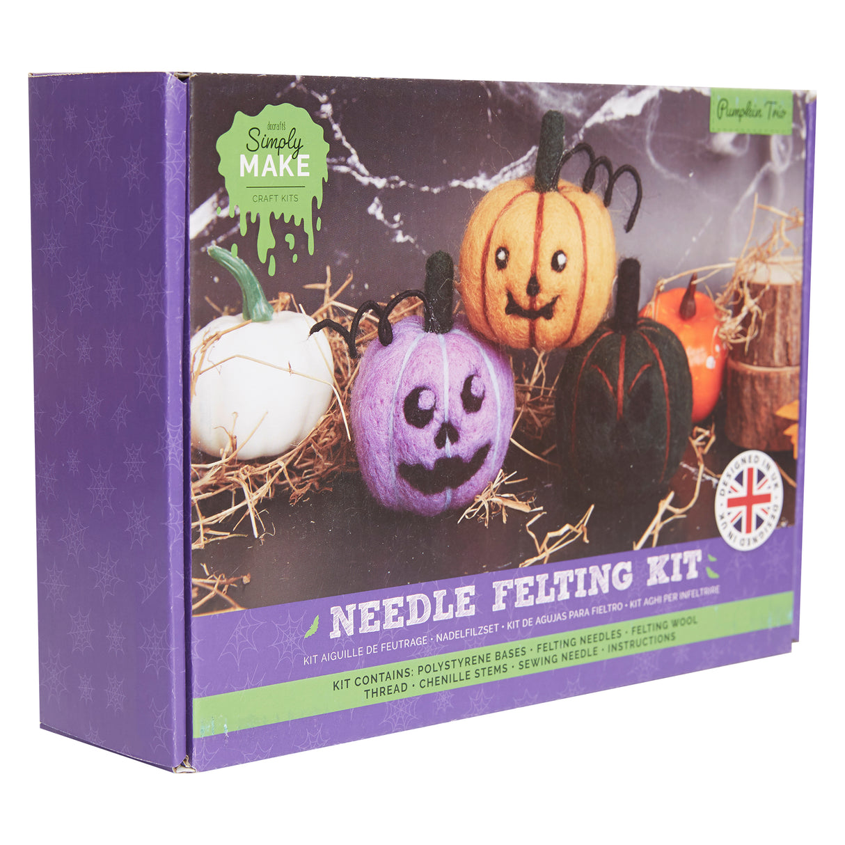 Simply Make Needle Felting Kit - Pumpkin Trio