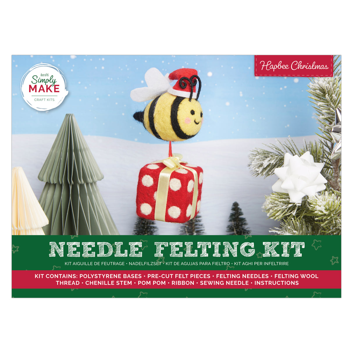 Simply Make Needle Felting Kit - HappBee Christmas - Bee & Present