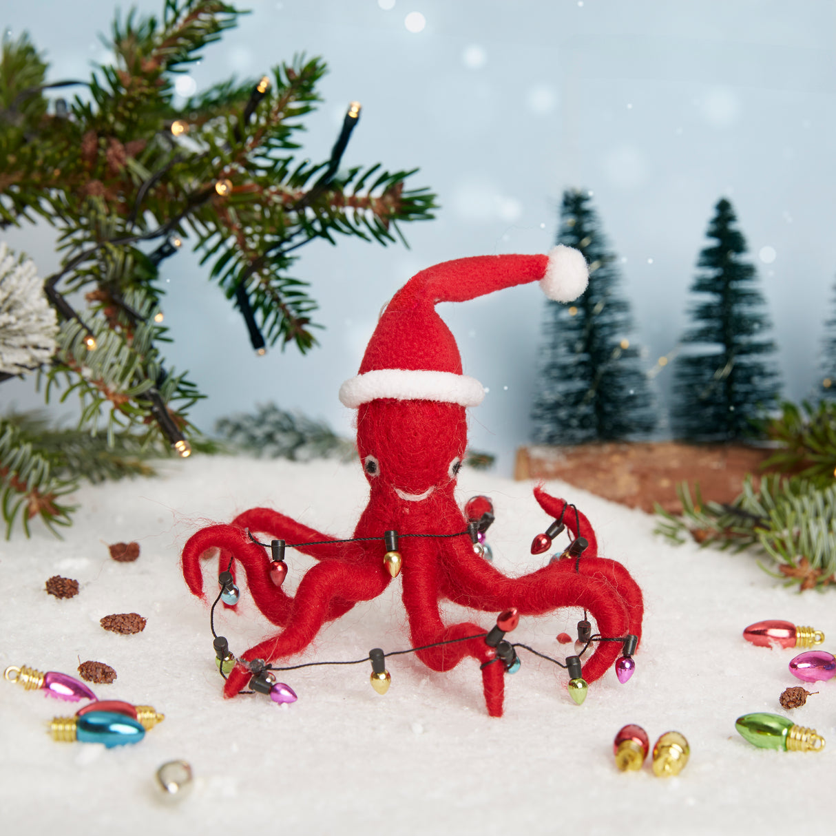 Simply Make Needle Felting Kit - Xmas Octopus