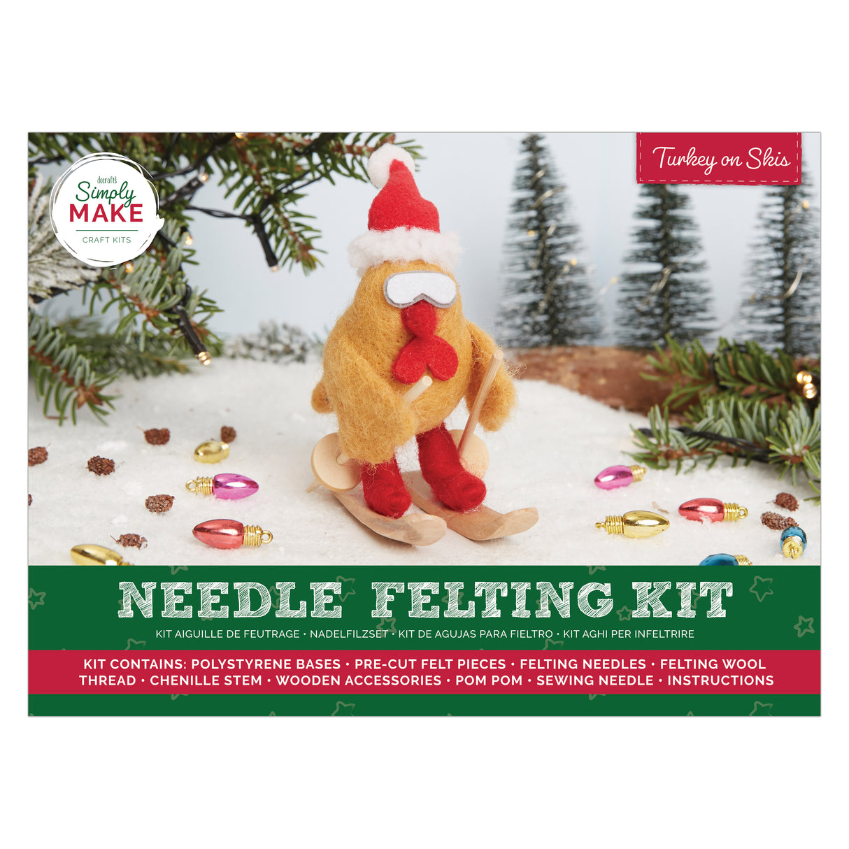 Simply Make Needle Felting Kit - Turkey on Skis