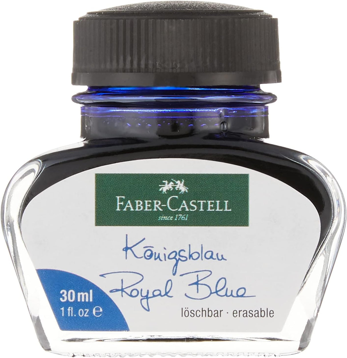 faber-castell pen ink refill glass jar erasable blue