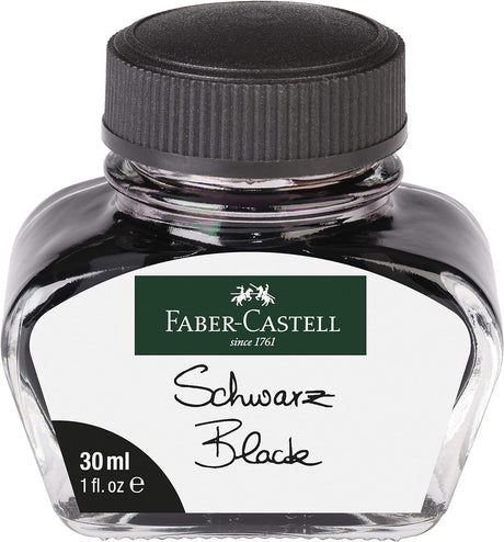 faber-castell pen ink refill glass jar black