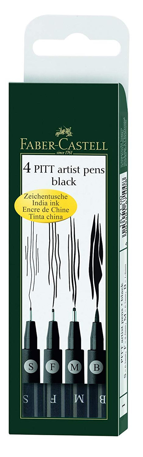 faber-castell pitt pen set black