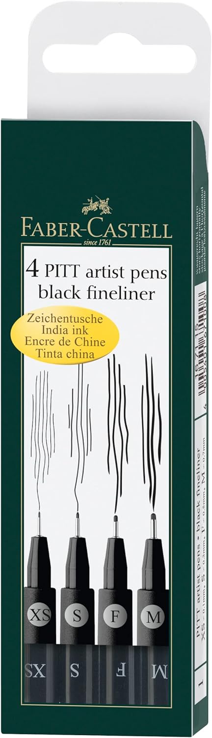faber-castell pitt pen set black