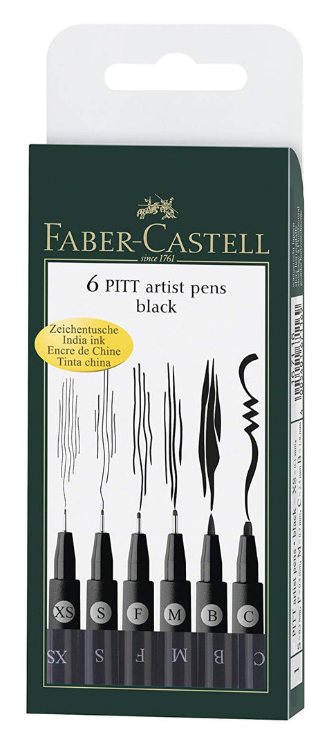 faber-castell pitt pen set black