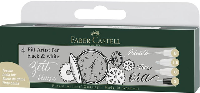 faber-castell pitt black white pen set