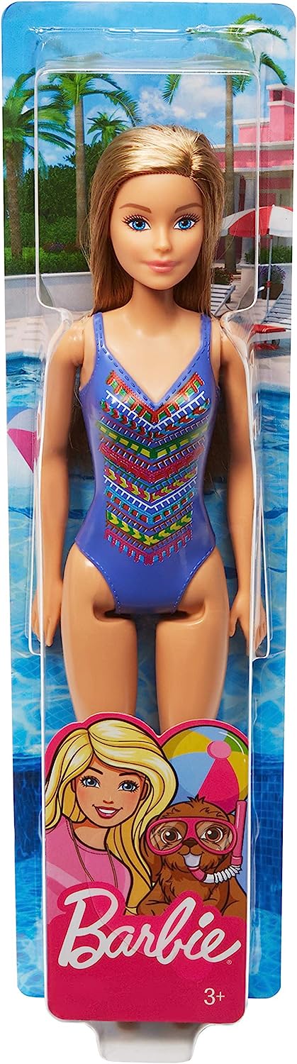 Mattel Barbie Blue Brunette Beach Doll