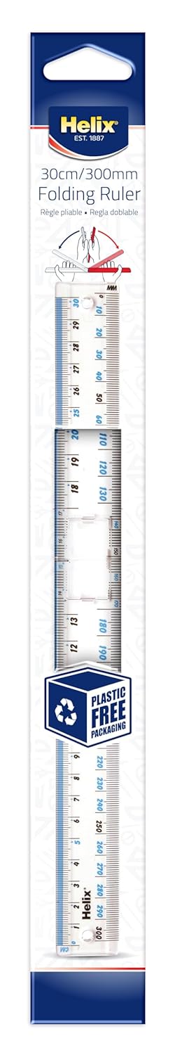 Helix Folding Plastic 30cm Ruler