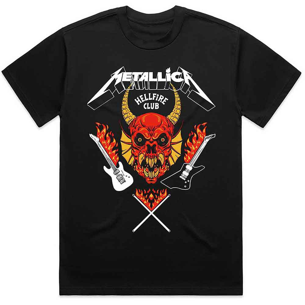 Metallica Unisex T-Shirt Stranger Things Hellfire Club Black (S)