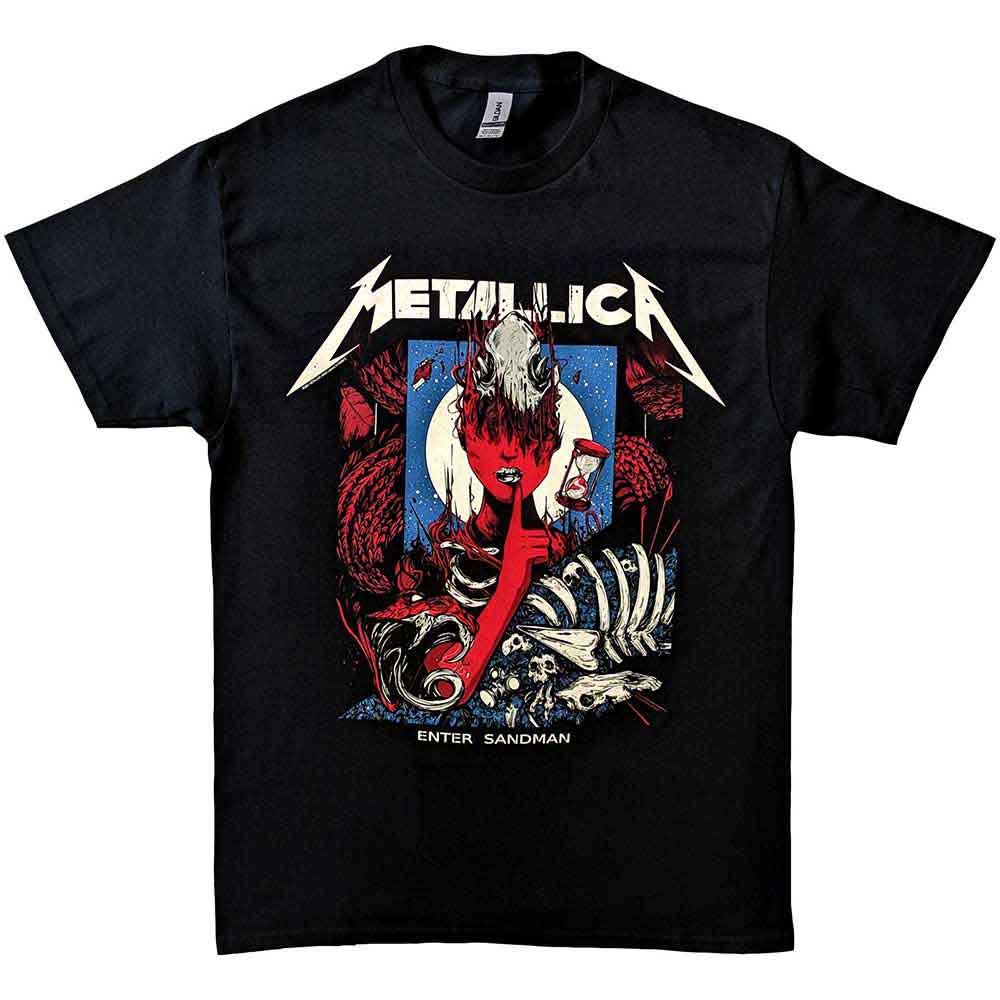 Metallica Unisex T-Shirt Enter Sandman Poster Black (S)
