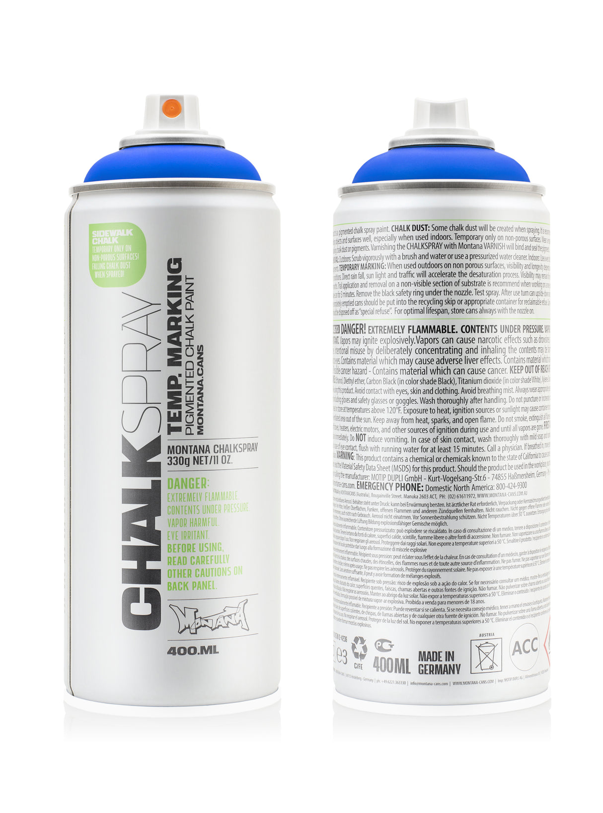 Montana CHALK 400ml Spray Paint Blue (CH5050)