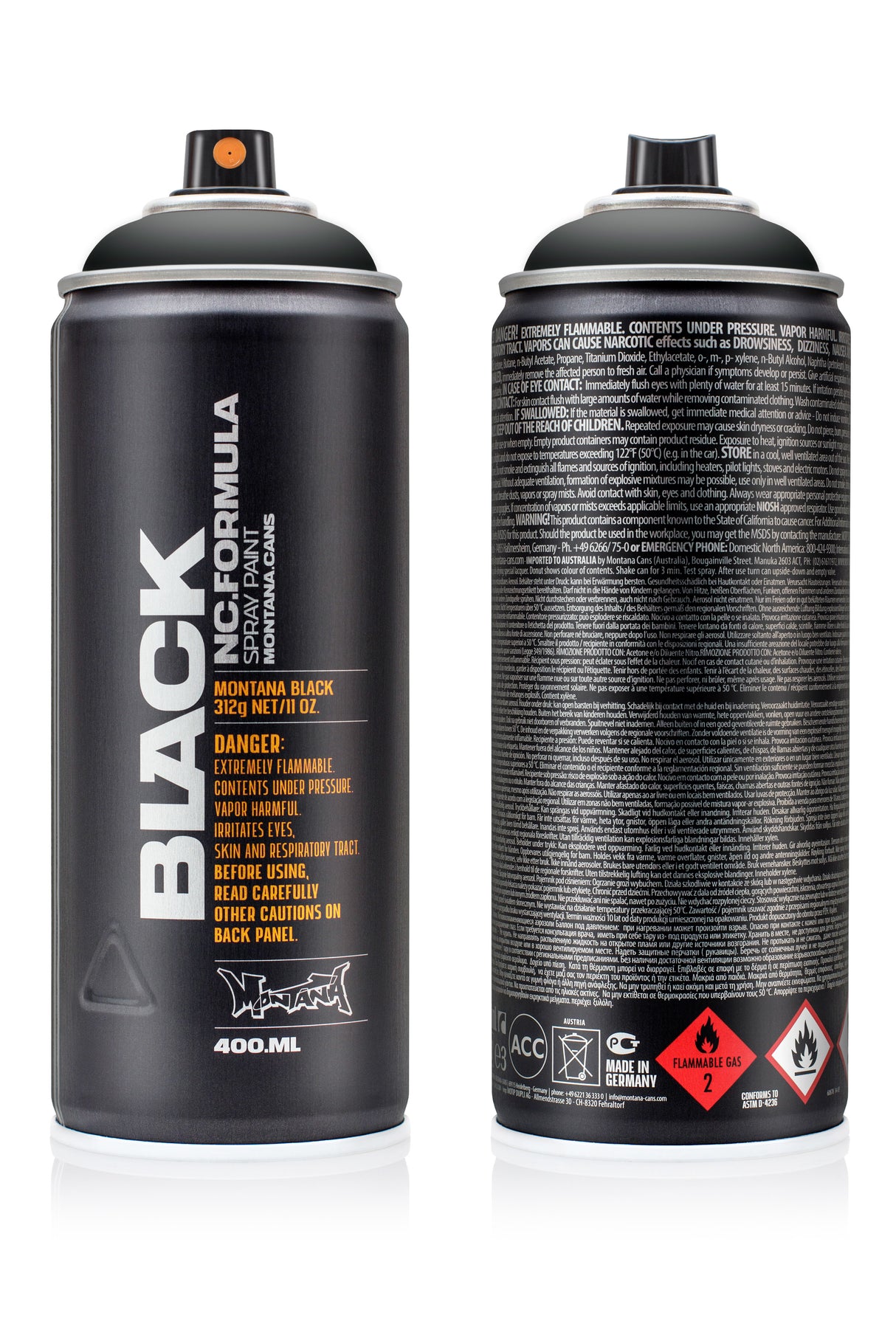 Montana BLACK 400ml Spray Paint Black (9001)