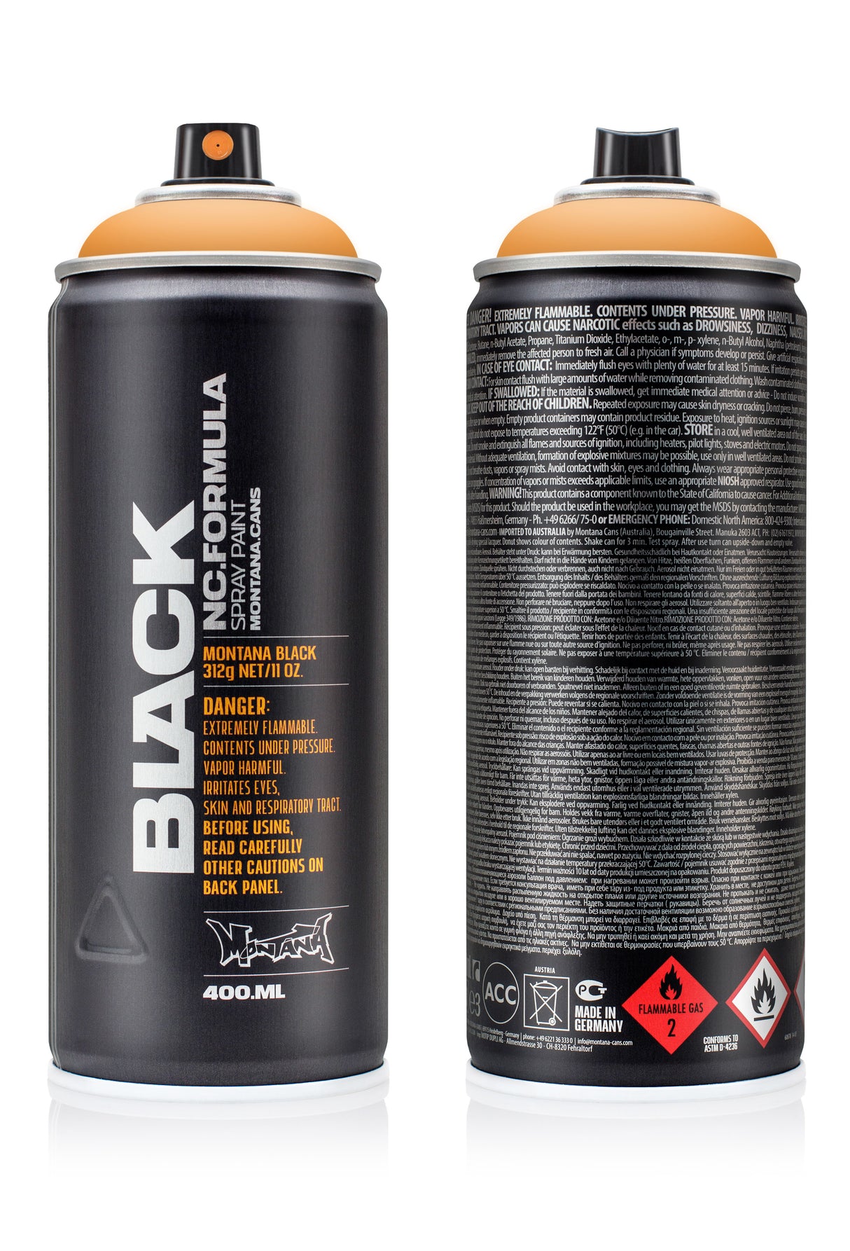 Montana BLACK 400ml Spray Paint Infra Orange (IN2000)