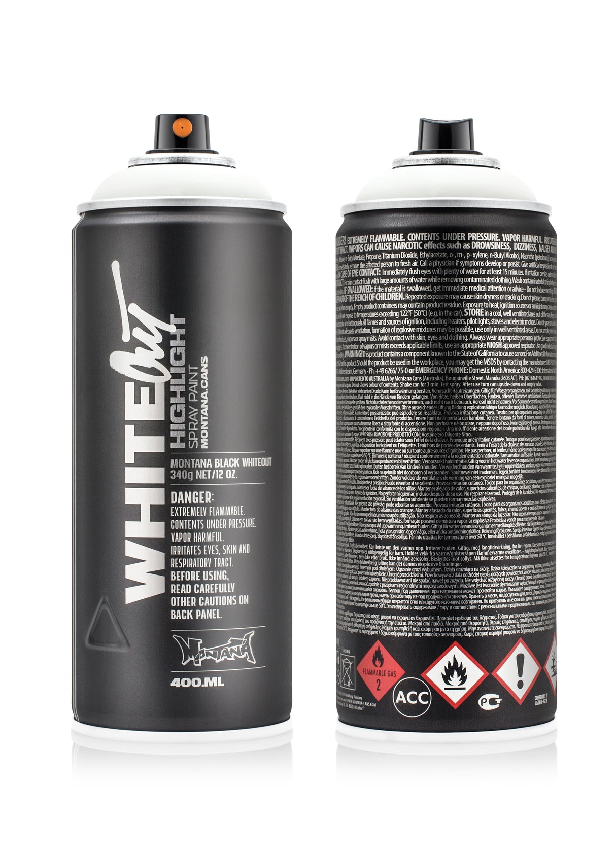 Montana BLACK 400ml Spray Paint Whiteout (9150)