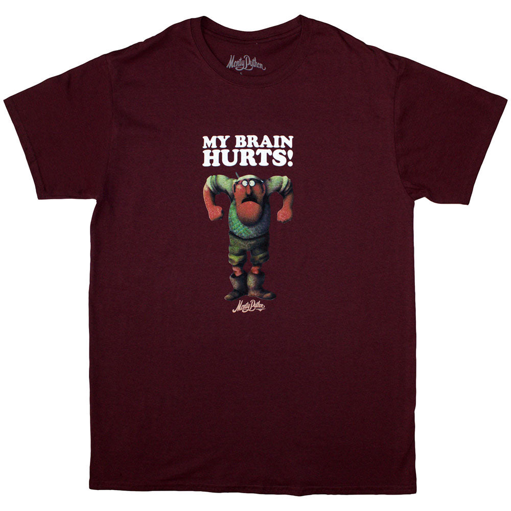 Monty Python Unisex T-Shirt My Brain Hurts Red (S)