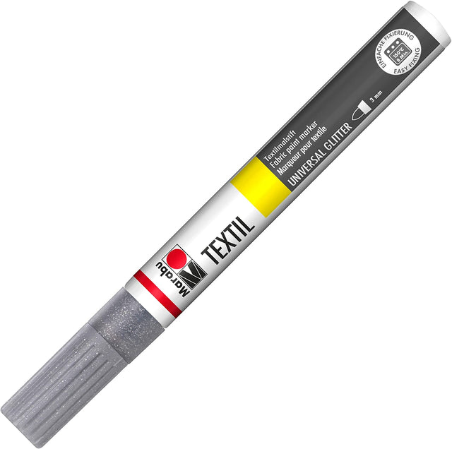 marabu textil painter glitter fabric marker pen silver