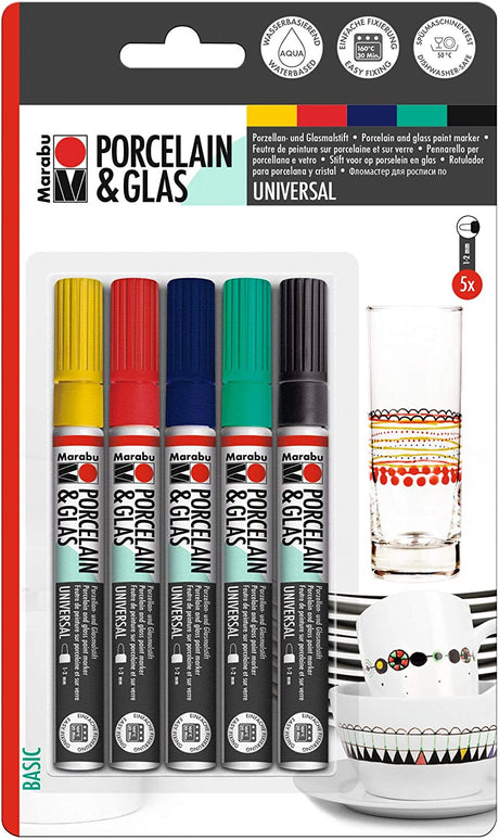 marabu porcelain & glas painter marker pen basic