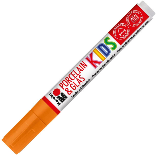 marabu porcelain & glass painter kids pen orange