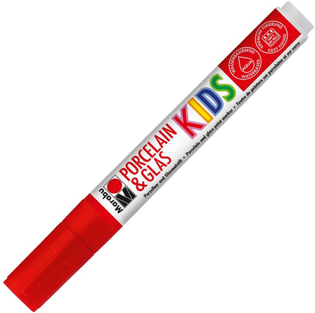 marabu porcelain & glass painter kids marker cherry red