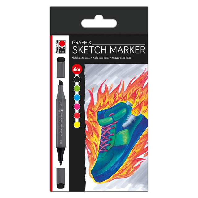 marabu sketch marker pen set heat pk)