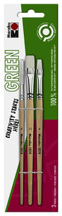 marabu green artist brush set 3pk (no.6 round no flat)