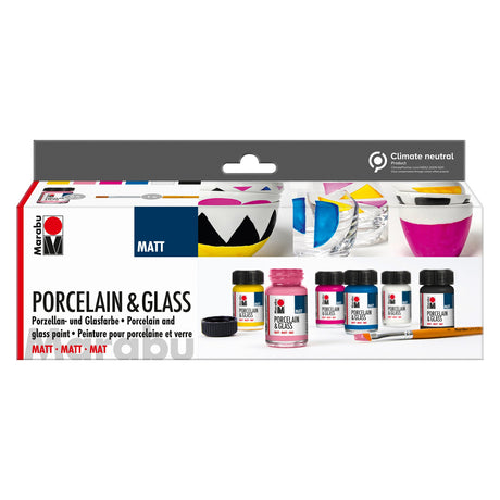 marabu porcelain & glass paint matt starter set