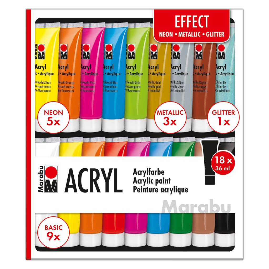 marabu acrylic paint set effects