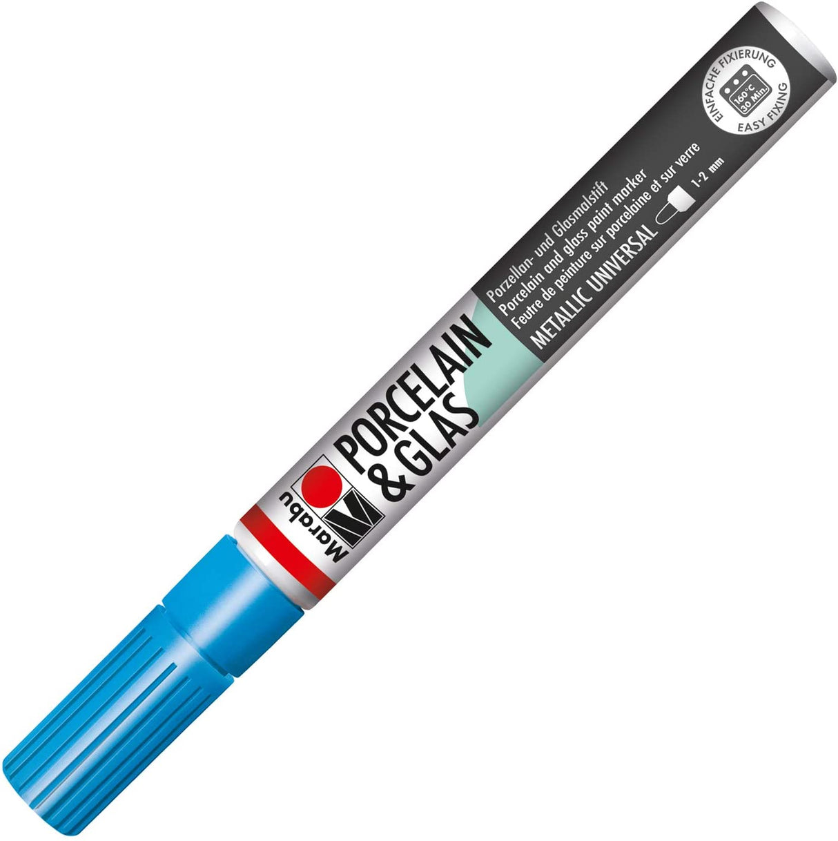 marabu porcelain glas painter marker pen metallic blue