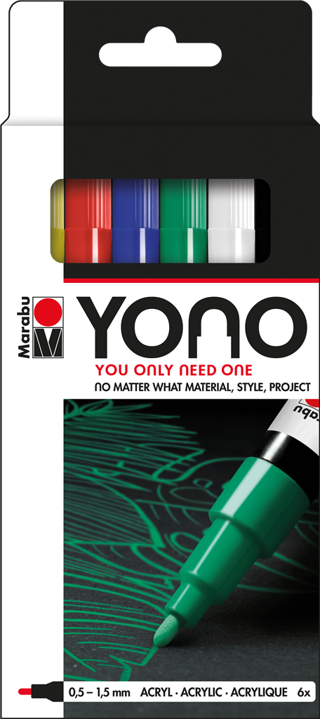 marabu yono marker set bullet tip 0.5-1.5mm colours