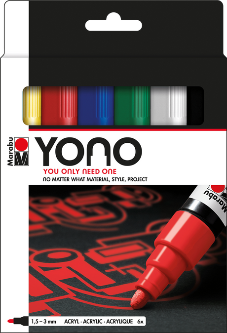 marabu yono marker set bullet tip 1.5-3mm colours