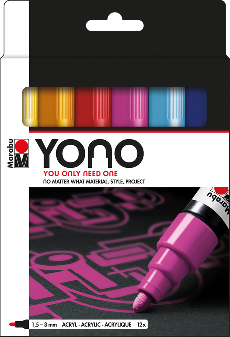 marabu yono marker set bullet tip 1.5-3mm colours