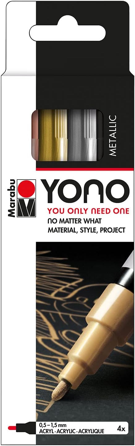 marabu yono marker set bullet tip metal colours