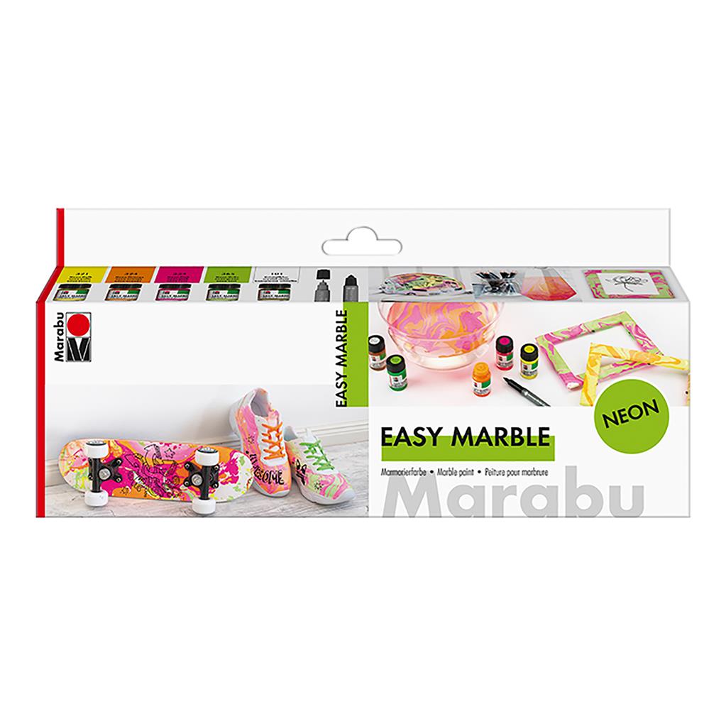 marabu easy marble paint set neon