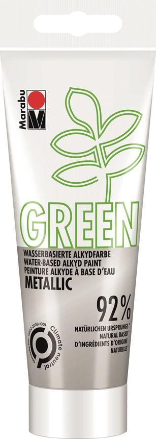 Marabu Green Acrylic Paint 100ml Metallic Silver (782)