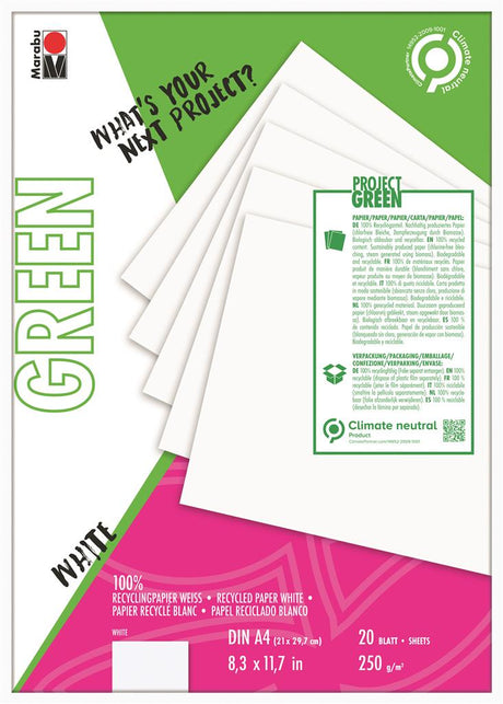 marabu green a4 white fsc recycled 