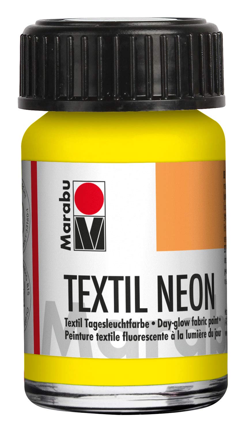 marabu textil neon yellow 15ml fabric paint (321)