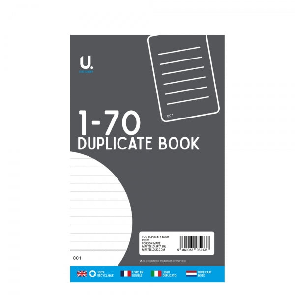 U.Copy Duplicate Book 5" x 8" (Numbered 1-70)