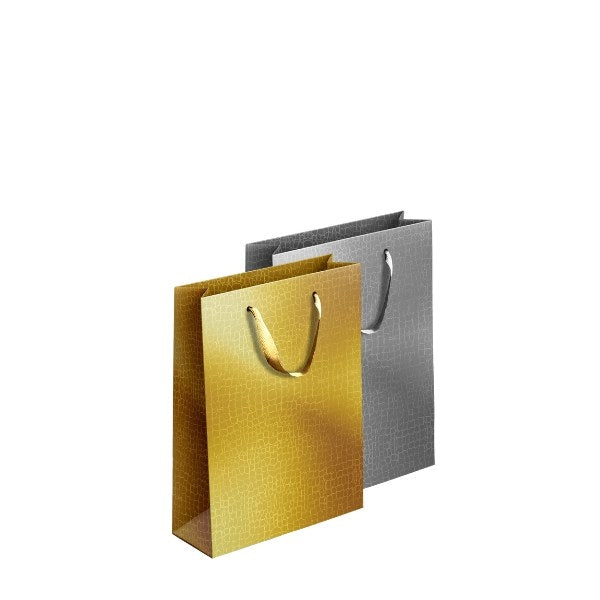 Martello Gift Bags Metallic Gold & Silver Medium 18cm x 23cm (2pk)