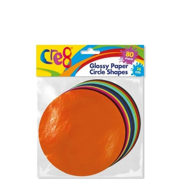 Cre8 Glossy Paper Circles 15cm Multicoloured (80pk)