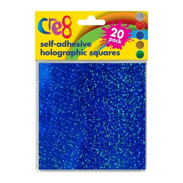 Cre8 Self-Adhesive Holographics Squares 12cm (20pk)