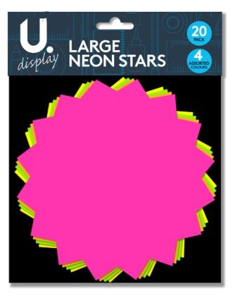 U.Display Large 6" Neon Stars (20pk)