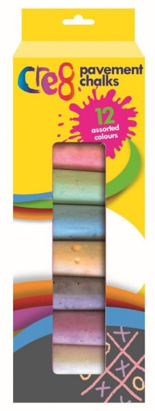 Cre8 Jumbo Pavement Chalks Coloured (12pk)