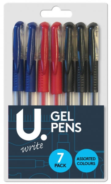 U.Write Gel Pens Assorted Colours (7pk)