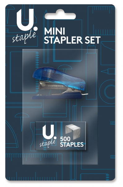 U.Staple Mini Stapler Set with 500 Staples