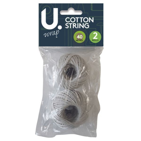 U.Wrap White Cotton String Balls 20m (2pk)