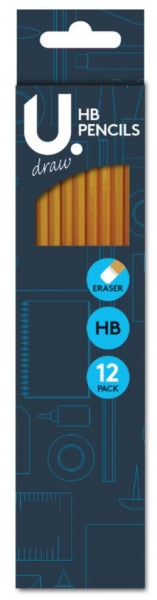 U.Draw HB Pencils with Eraser Tip (12pk)