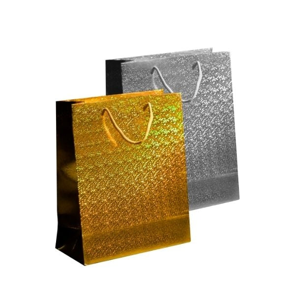 Martello Holographic Gift Bag Large Gold/Silver (2pk)