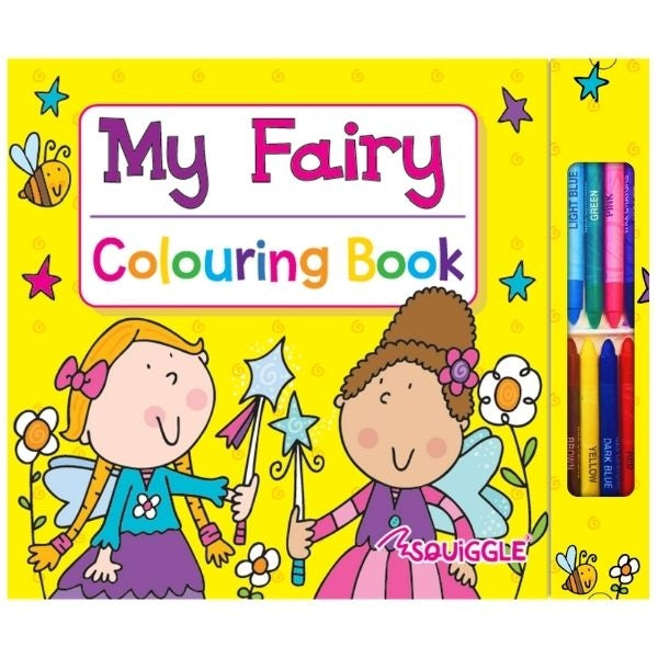 Squiggle My Fairy Colouring Book with 8 Crayons