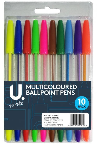 U.Write Multicoloured Ballpoint Pens (10pk)